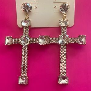Esther~ Gold cross earrings